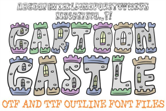 Cartoon Castle History Medieval Letters Font Guide