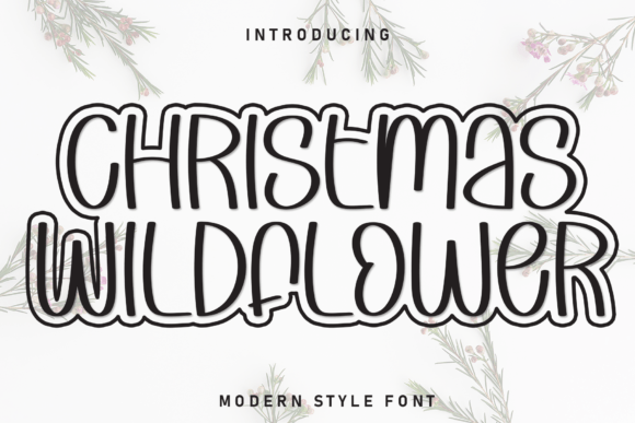Christmas Wildflower Font for Editorial Design