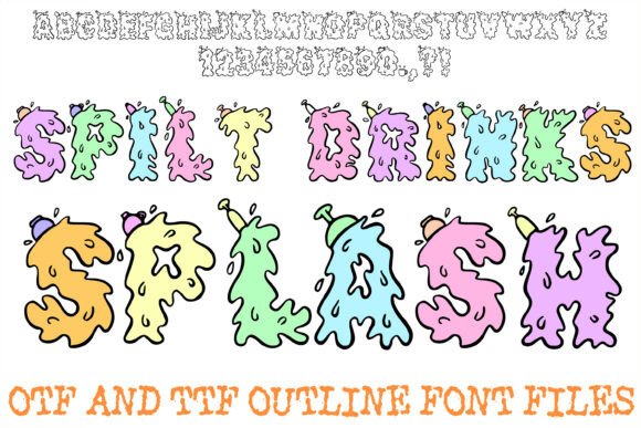 Spilt Drinks Splash Typeface for Editorial Design