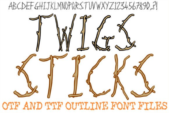 Twigs Sticks Font for Outdoor Web Design